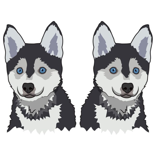 Pomsky Dog Decal, Dog Lover Decor Vinyl Sticker